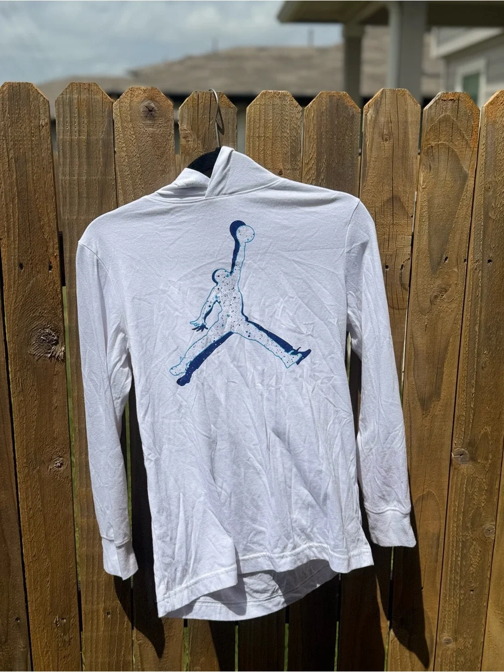 Jordan White Tee with Red Jumpman Logo